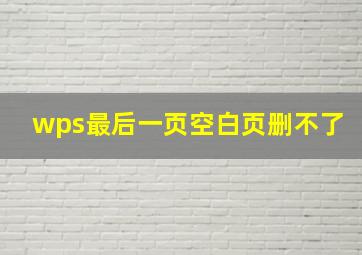 wps最后一页空白页删不了