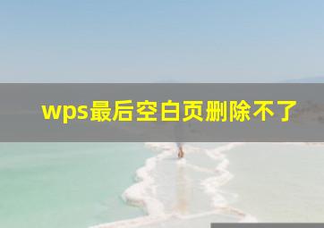 wps最后空白页删除不了