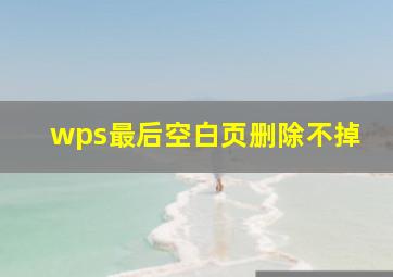 wps最后空白页删除不掉