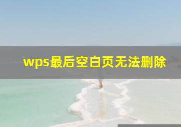 wps最后空白页无法删除