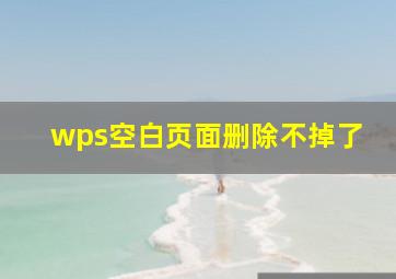 wps空白页面删除不掉了