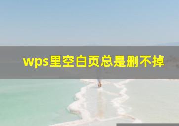 wps里空白页总是删不掉