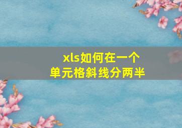 xls如何在一个单元格斜线分两半