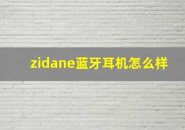 zidane蓝牙耳机怎么样