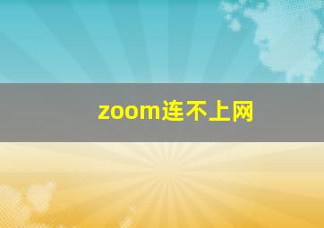 zoom连不上网