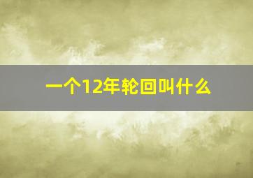 一个12年轮回叫什么