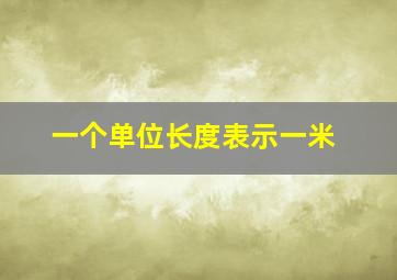 一个单位长度表示一米