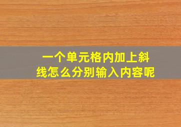 一个单元格内加上斜线怎么分别输入内容呢