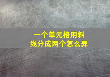 一个单元格用斜线分成两个怎么弄