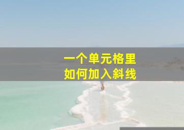 一个单元格里如何加入斜线