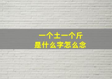 一个土一个斤是什么字怎么念