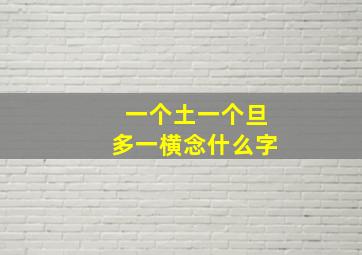 一个土一个旦多一横念什么字