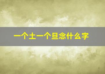 一个土一个旦念什么字