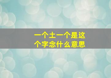 一个土一个是这个字念什么意思