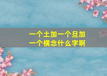 一个土加一个旦加一个横念什么字啊