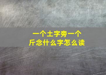 一个土字旁一个斤念什么字怎么读