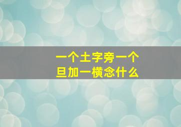 一个土字旁一个旦加一横念什么