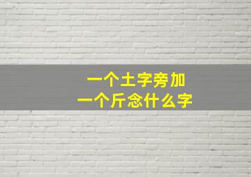 一个土字旁加一个斤念什么字