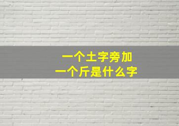 一个土字旁加一个斤是什么字