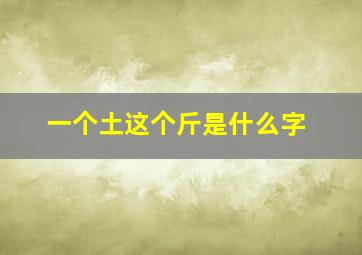 一个土这个斤是什么字