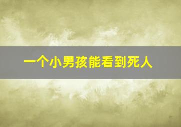 一个小男孩能看到死人