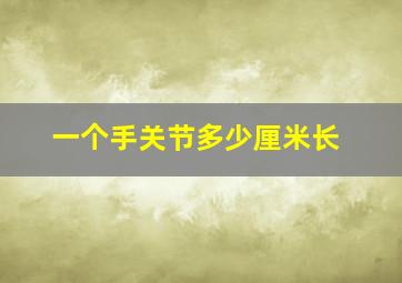 一个手关节多少厘米长