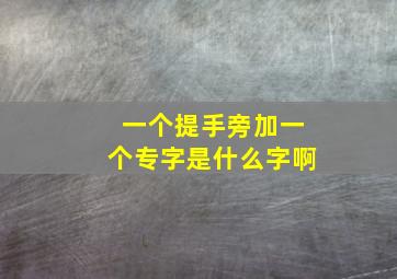 一个提手旁加一个专字是什么字啊