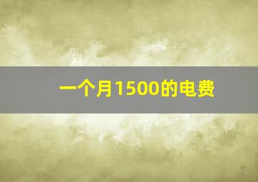 一个月1500的电费