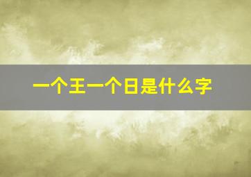 一个王一个日是什么字