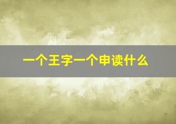 一个王字一个申读什么