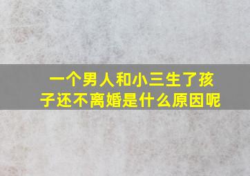 一个男人和小三生了孩子还不离婚是什么原因呢