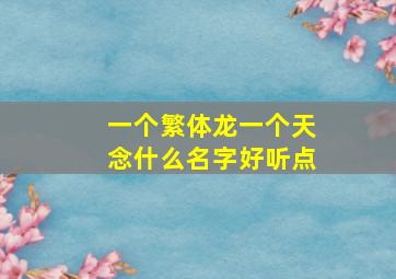 一个繁体龙一个天念什么名字好听点