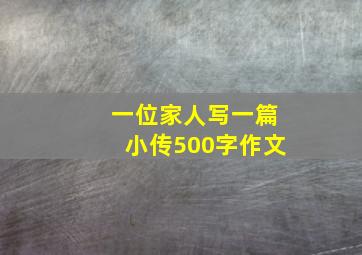 一位家人写一篇小传500字作文