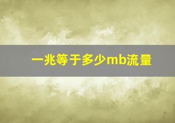 一兆等于多少mb流量