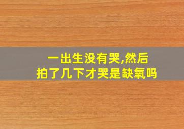 一出生没有哭,然后拍了几下才哭是缺氧吗