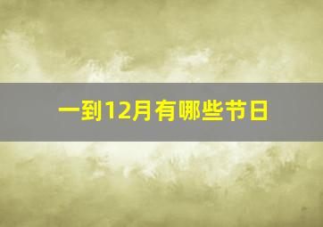 一到12月有哪些节日