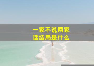 一家不说两家话结局是什么