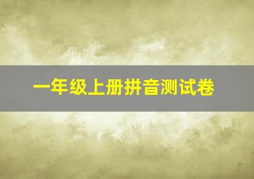 一年级上册拼音测试卷