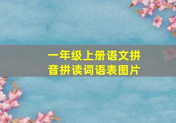 一年级上册语文拼音拼读词语表图片