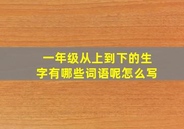 一年级从上到下的生字有哪些词语呢怎么写