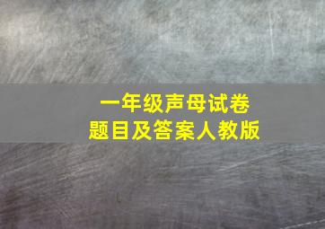 一年级声母试卷题目及答案人教版