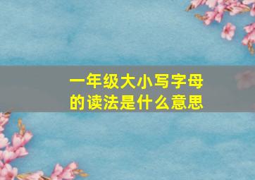 一年级大小写字母的读法是什么意思