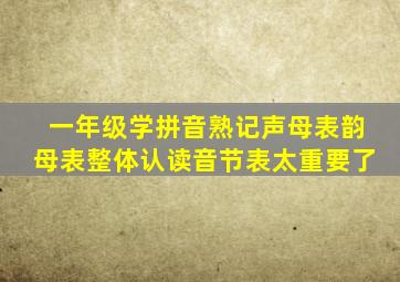 一年级学拼音熟记声母表韵母表整体认读音节表太重要了