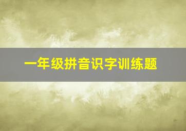 一年级拼音识字训练题