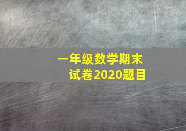 一年级数学期末试卷2020题目