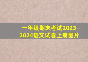 一年级期末考试2023-2024语文试卷上册图片