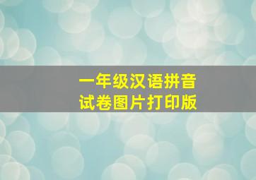 一年级汉语拼音试卷图片打印版