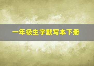 一年级生字默写本下册