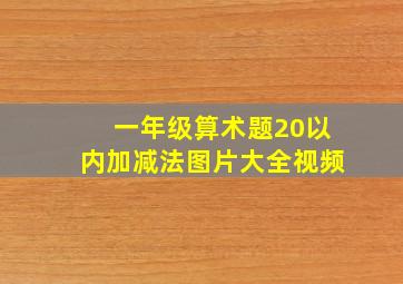 一年级算术题20以内加减法图片大全视频