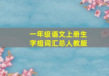 一年级语文上册生字组词汇总人教版